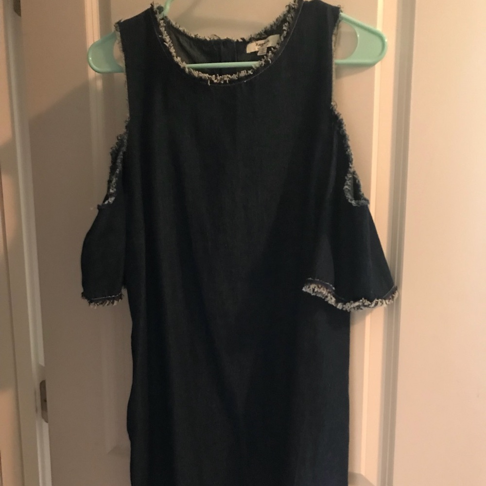 Denim off the shoulder dress